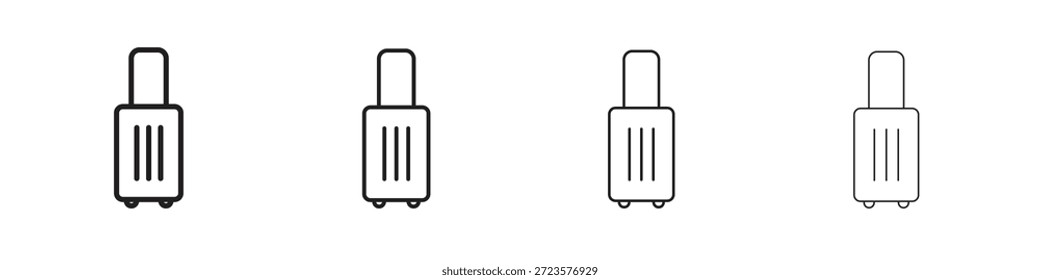 Iconos de maleta diseñados en estilo de contorno, línea y trazo