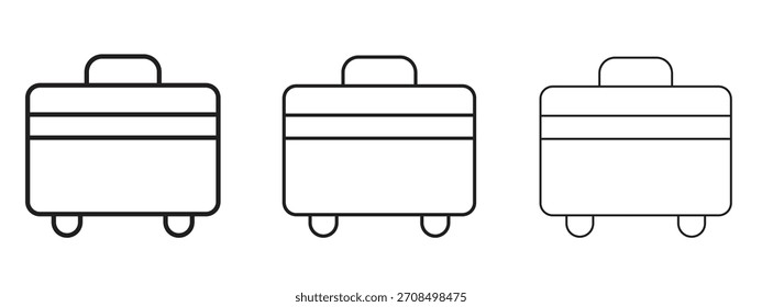 Iconos de la maleta. Colección de ícono de Vector perfecto de píxeles