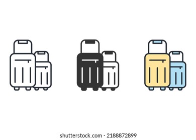 suitcase icons set . suitcase pack symbol vector elements for infographic web