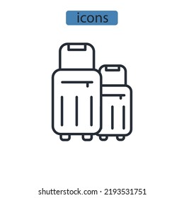 Koffer-Ikonen-Set. Koffer-Paket-Symbol-Vektorelemente für Infografik-Web