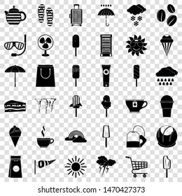 Suitcase icons set. Simple style of 36 suitcase vector icons for web for any design