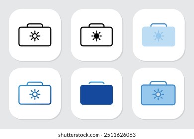 Iconos de la maleta con varios estilos de diseño