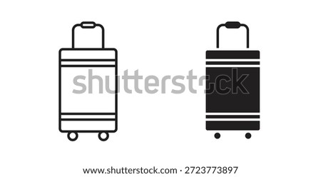 Suitcase icons, vector symbols. filled flat sign