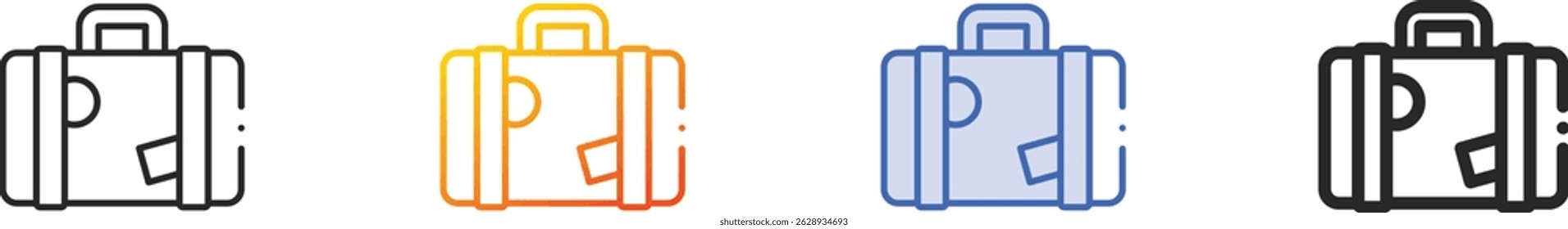 suitcase icon.Thin Linear, Gradient, Blue Stroke and bold Style Design Isolated On White Background