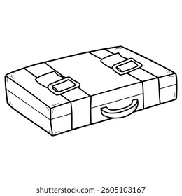 suitcase illustration hand drawn outline vector