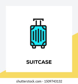 SUITCASE AND ILLUSTRATION ICON CONCEPT