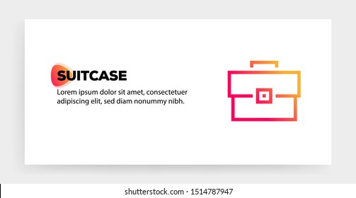 SUITCASE AND ILLUSTRATION ICON CONCEPT