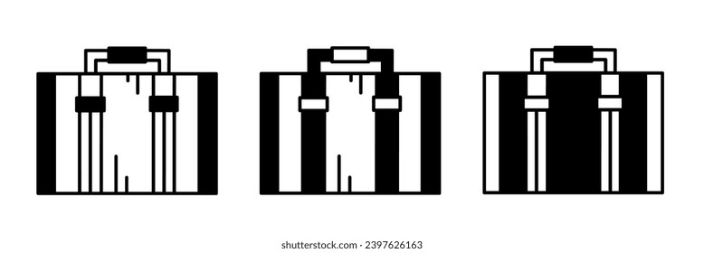 Koffer-Abbildung. Koffer-Symbol, Vektorset. Design für Unternehmen. Stock-Vektorgrafik.