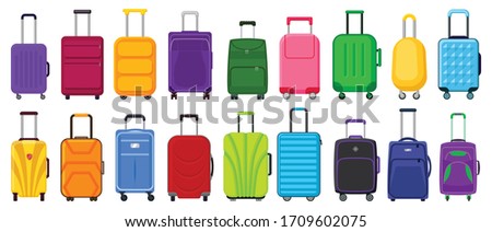 Suitcase isolated cartoon set icon. Vector cartoon set icon luggage for travel. Vector illustration suitcase on white background.