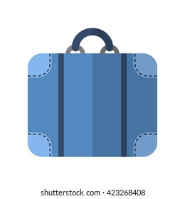 Suitcase isolated. Color flat icon, object. Fashion accessory