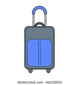 Suitcase isolated. Color flat icon, object. Fashion accessory