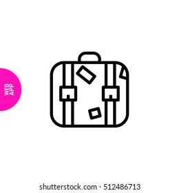 Suitcase isolated minimal single flat linear icon for application and info-graphic. Travel line vector icon for websites and mobile minimalistic flat design.