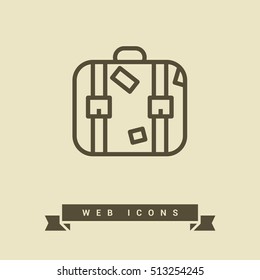 Suitcase isolated minimal single flat linear icon for application and info-graphic. Travel line vector icon for websites and mobile minimalistic flat design.