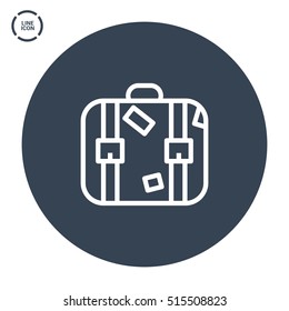 Suitcase isolated minimal single flat linear icon for application and info-graphic. Travel line vector icon for websites and mobile minimalistic flat design.