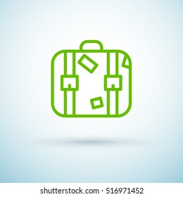 Suitcase isolated minimal single flat linear icon for application and info-graphic. Travel line vector icon for websites and mobile minimalistic flat design.