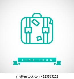 Suitcase isolated minimal single flat linear icon for application and info-graphic. Travel line vector icon for websites and mobile minimalistic flat design.
