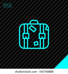Suitcase isolated minimal single flat linear icon for application and info-graphic. Travel line vector icon for websites and mobile minimalistic flat design.