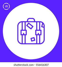 Suitcase isolated minimal single flat linear icon for application and info-graphic. Travel line vector icon for websites and mobile minimalistic flat design.
