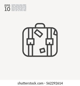Suitcase isolated minimal single flat linear icon for application and info-graphic. Travel line vector icon for websites and mobile minimalistic flat design.