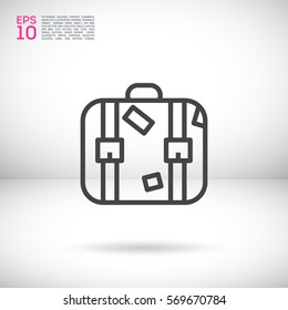 Suitcase isolated minimal single flat linear icon for application and info-graphic. Travel line vector icon for websites and mobile minimalistic flat design.