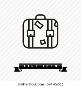 Suitcase isolated minimal single flat linear icon for application and info-graphic. Travel line vector icon for websites and mobile minimalistic flat design.