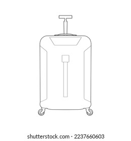 Suitcase isolated outline. Vector outline for coloring book. Vector illustration suitcase on white background.
