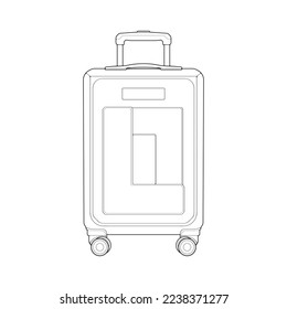 Suitcase isolated outline. Vector outline for coloring book. Vector illustration suitcase on white background.
