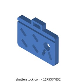 Suitcase isometric left top view 3D icon