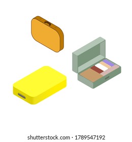 Suitcase isometry vector on white background