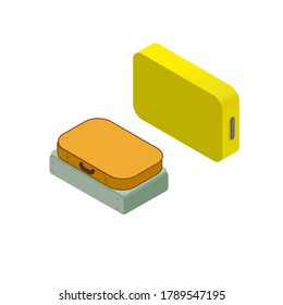 Suitcase isometry vector on white background