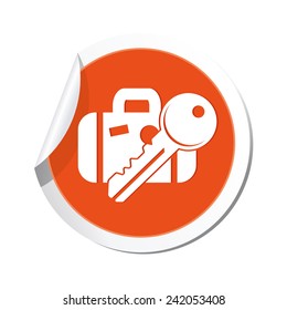 Suitcase and key icon