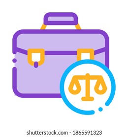 Ley De Maletín Y Vector De Icono De Juicio Delgado. Ilustración de contorno