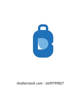 suitcase letter BD logo icon vector