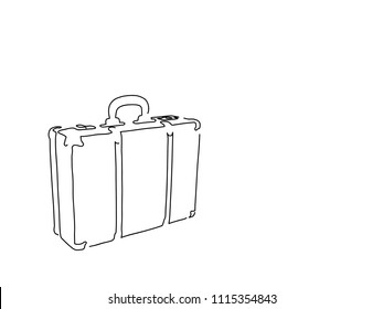 Suitcase line drawing, vector illustration design. Holidays collection.
