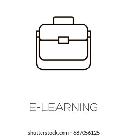 Suitcase line icon. High quality black outline Logo for web site design and mobile apps. Vector illustration on a white background.