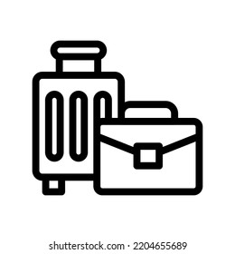 suitcase line icon illustration vector graphic