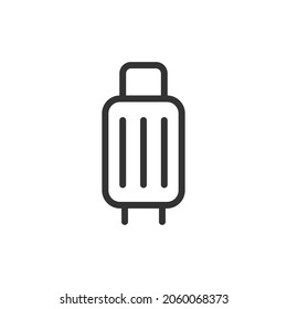 Suitcase line icon, sign or symbol. Premium pictogram in trendy outline style. Suitcase pixel perfect vector icon isolated on a white background.