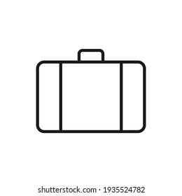 Suitcase line icon. Travel luggage outline symbol. Vector isolated on white.