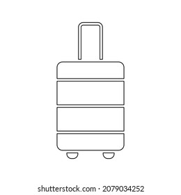 Suitcase line icon. Travel luggage linear symbol. Vector isolated on white.