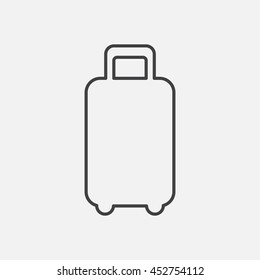 Suitcase. Line Icon Vector. Baggage Sign isolated on white background. Flat design style