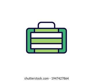 Suitcase line icon. Vector symbol in trendy flat style on white background. Travel sing for design.
