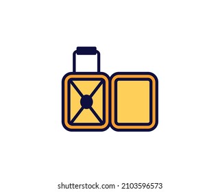 Suitcase line icon. Vector symbol in trendy flat style on white background. Travel sing for design.