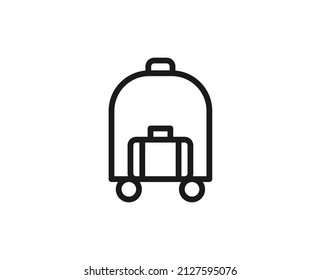 Suitcase line icon. Vector symbol in trendy flat style on white background. Hotel sing for design.