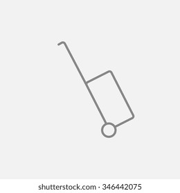 Suitcase line icon for web, mobile and infographics. Vector dark grey icon isolated on light grey background.