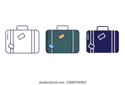 Suitcase line and solid illustration icon