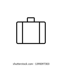 suitcase line thin icon, vector eps10 on white background