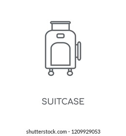 Suitcase linear icon. Suitcase concept stroke symbol design. Thin graphic elements vector illustration, outline pattern on a white background, eps 10.