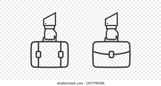 Suitcase linear style. Briefcase icons collection. Briefcases modern style. Business icons. Vector illustration