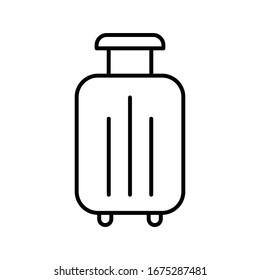 Suitcase Lines Vector Icons on White Background