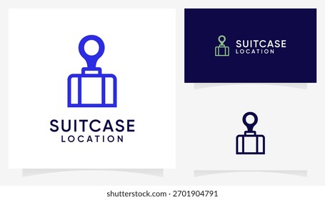 Iconos de la ubicación de la maleta, plantilla del logotipo del Vector.	
